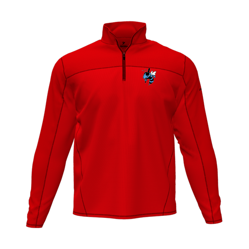 [CUS-DFW-QTRZ-PER-LSL-RED-AS-LOGO1] Quarter Zip Pullover (Adult S, Red, Logo 1)