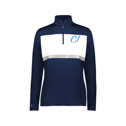 [222791.301.XS-LOGO3] Ladies Bold 1/4 Zip Pullover (Female Adult XS, Navy, Logo 3)