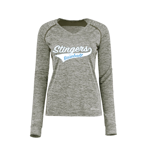 [222770.K94.XS-LOGO2] Ladies Electric Long Sleeve Shirt (Female Adult XS, Gray, Logo 2)