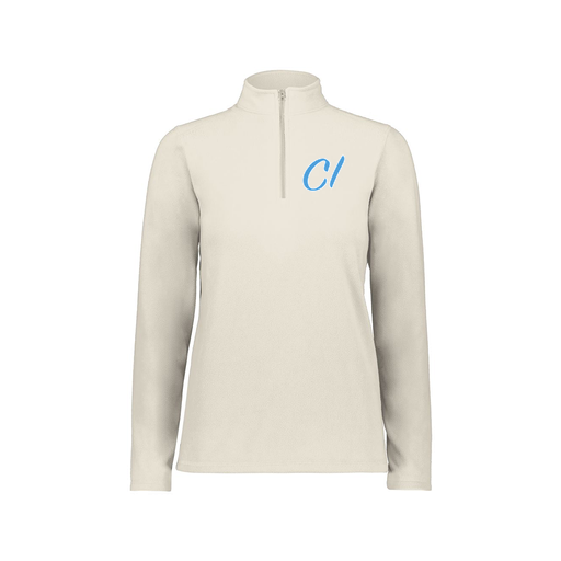 [6864.53T.XS-LOGO3] Ladies MicroFleece 1/4 Zip Pullover (Female Adult XS, White, Logo 3)