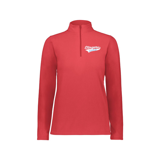 [6864.083.XS-LOGO2] Ladies MicroFleece 1/4 Zip Pullover (Female Adult XS, Red, Logo 2)