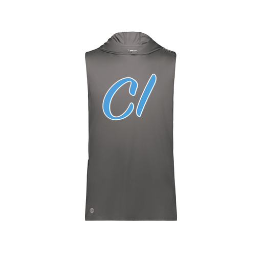 [222590.98D.XS-LOGO3] Men's CoolDry Sleeveless Hoodie (Adult XS, Gray, Logo 3)