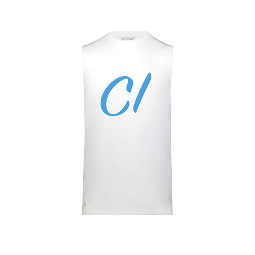 [222593.005.S-LOGO3] Men's CoolDry TankTop (Adult S, White, Logo 3)