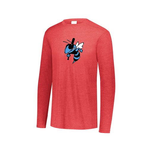 [FTLCUBRD-AXS-LOGO1] Decker Men's Tri-Blend T-Shirt - Long Sleeve (Adult XS, Red, Logo 1)